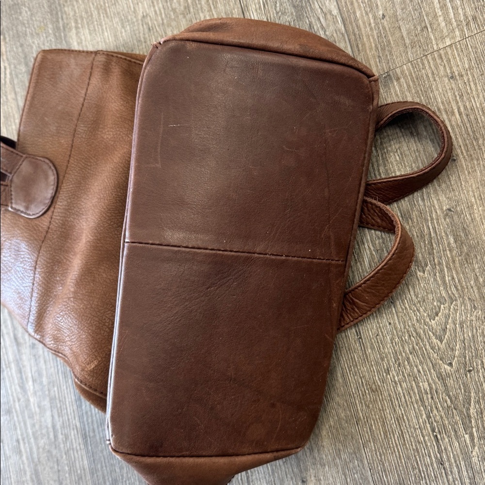 ELLINGTON Brown Suede & Leather Backpack tote - Picture 4 of 7